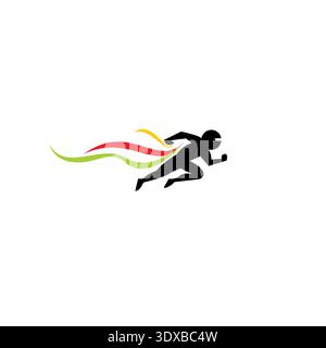 Running People Logo Vector. Run Icon Stock Vector