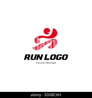 Run Logo Design Template Vector. People Abstract Running Logo Stock Vector