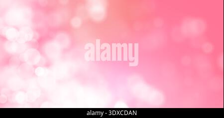 Shimmering light particles, circles, and bokeh on glitter dreamy pink background. vbackdrop with magical vibrant iridescent sparkles. Vector Stock Vector