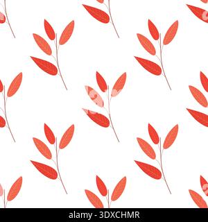 seamless botanical simple pattern with bright plants Stock Vector
