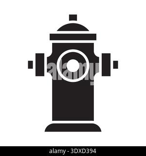black fire hydrant icon, emergency water supply symbol used for firefighting and public safety- vector illustration Stock Vector