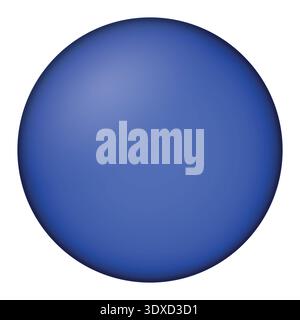 Glass blue ball or precious pearl. Glossy realistic ball, 3D abstract vector illustration highlighted on a white background. Big metal bubble with Stock Vector