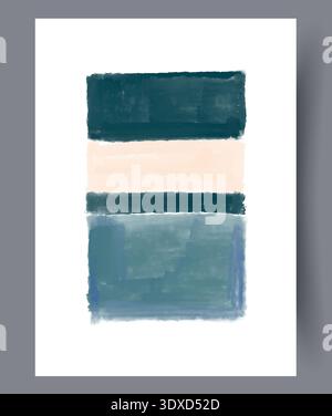 Contemporary Abstract Artwork Featuring Muted Coastal Hues And Textured Brushstrokes For Home Decor Stock Photo