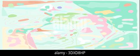 Groovy trippy background with liquid waves and vintage distortion Stock Vector