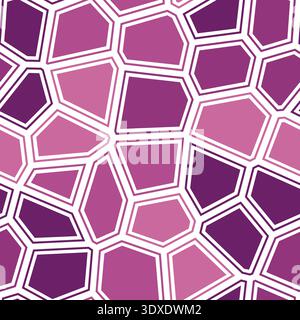 Voronoi tessellation seamless pattern. Polygonal shapes create an abstract geometric design. Stock Vector