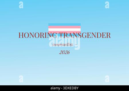 Honoring Transgender Communities 2026 Awareness Banner Stock Vector