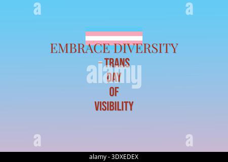 Embrace Diversity Trans Day of Visibility Gradient Poster Stock Vector