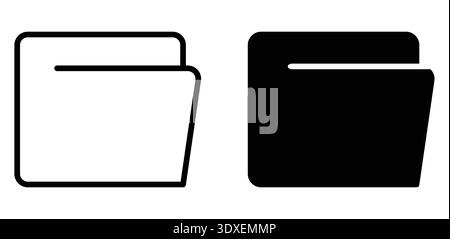 Two distinct folder icons in black and white, perfect for symbolizing digital file organization and management in any graphic design project. Stock Vector