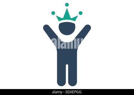 Crown solid icon. Icon related to luxury. success elements vector illustration Stock Vector