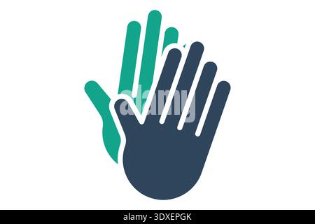 High five solid icon. Icon related to celebrate. success elements vector illustration Stock Vector