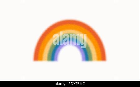Rainbow with film grain, noise, and blurry effect for LGBT queer Pride Month. Soft gradient arc, minimal colorful abstract vector illustration Stock Vector