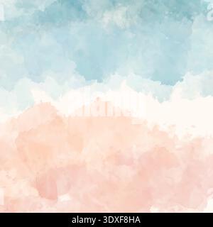 Pastel coloured hand painted watercolour beach themed design Stock Vector