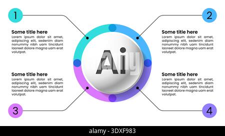 Infographic template with numbers and 4 options or steps. Ai scheme. Can be used for workflow layout, diagram, banner, webdesign. Vector illustration Stock Vector