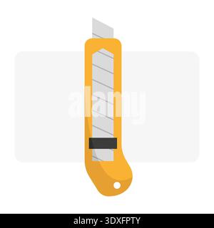 Technological stationery cutter. Professional cutting Vector. Architectural blade instrument. Administrative office equipment. Stock Vector