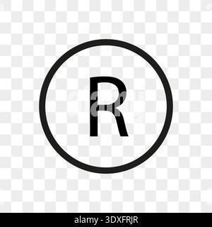 Registered trademark symbol. Legal brand Vector. Corporate identity emblem. Protection law sign. Stock Vector