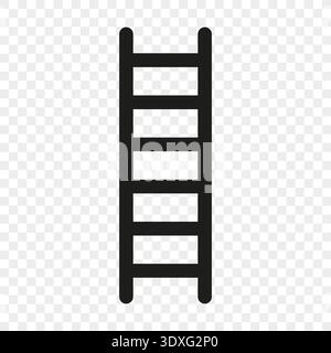 Step ladder icon label. Climbing tool symbol. Construction Vector sign. Success path illustration. Repair tool. Stock Vector