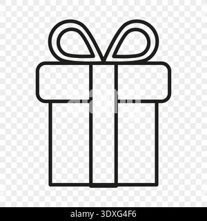 Present gift box. Surprise holiday Vector. Celebration package icon. Festive ribbon symbol. Stock Vector