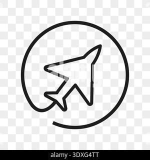 Travel airplane icon. Flight direction Vector. Aviation plane symbol. Air transport sign. Stock Vector