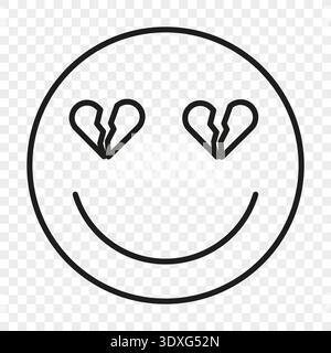 Sad emoji icon. Heartbreak face symbol. Emotional Vector character. Broken feeling mark. Stock Vector