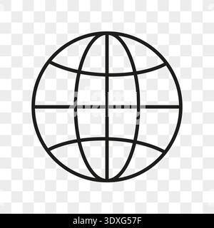 Global world globe. Network connection Vector. Internet planet symbol. Communication earth icon. Stock Vector