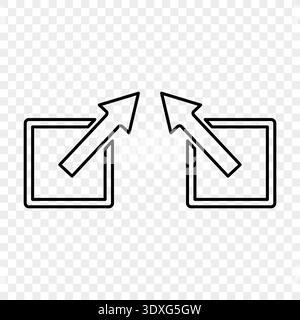 Expansion transition squares. Professional transfer Vector. Contemporary directional arrows. Technological interface navigation. Stock Vector