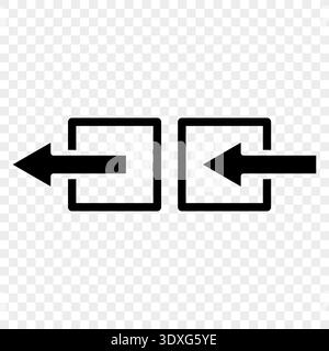 Compression movement squares. Professional inward Vector. International internal arrows. Contemporary interface symbolisms. Stock Vector