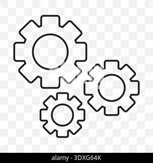 Industrial gear set. Machine engine Vector. Mechanical cogwheel system. Technical work symbol. Stock Vector