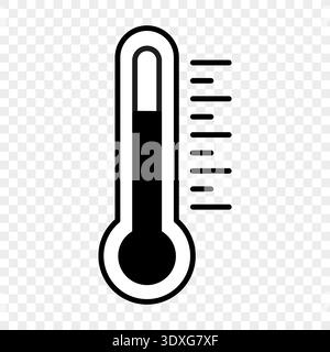 Temperature thermometer icon. Weather tool symbol. Measurement device Vector. Heat level indicator. Degree scale. Stock Vector