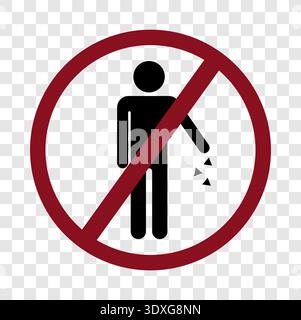No littering sign. Waste prohibition Vector. Public order symbol. Environment clean city rule Stock Vector