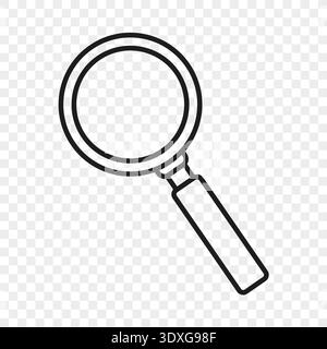 Magnifying glass icon. Search Vector tool. Zoom lens symbol. Inspection outline vision sign Stock Vector
