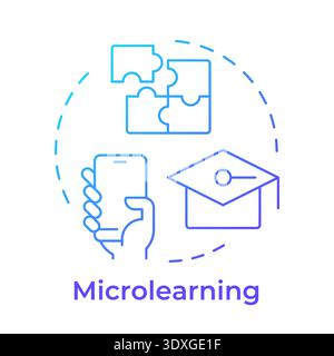 Microlearning blue gradient concept icon Stock Vector