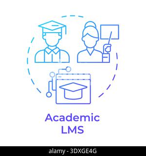 Academic lms blue gradient concept icon Stock Vector