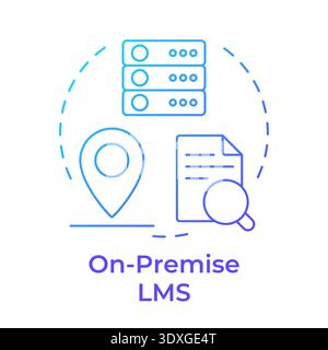 On-premise lms blue gradient concept icon Stock Vector