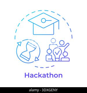 Hackathon blue gradient concept icon Stock Vector