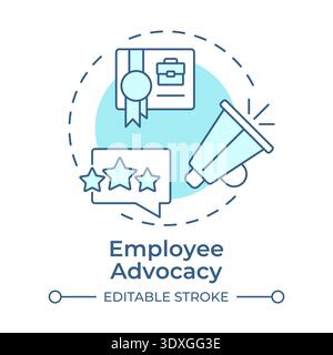 Employee advocacy soft blue concept icon Stock Vector