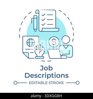 Job descriptions soft blue concept icon Stock Vector