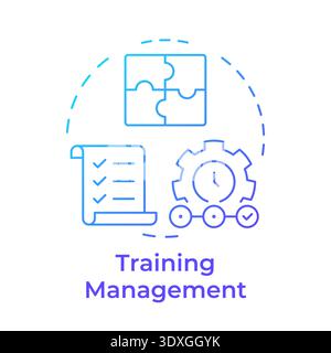 Training management blue gradient concept icon Stock Vector