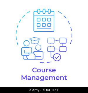 Course management blue gradient concept icon Stock Vector
