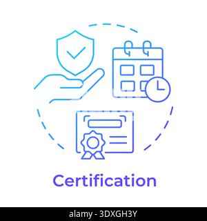 Certification blue gradient concept icon Stock Vector