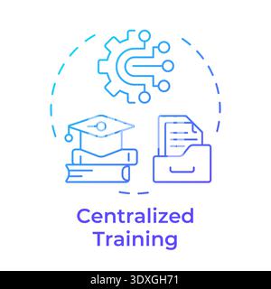 Centralized training blue gradient concept icon Stock Vector