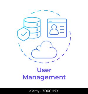 User management blue gradient concept icon Stock Vector