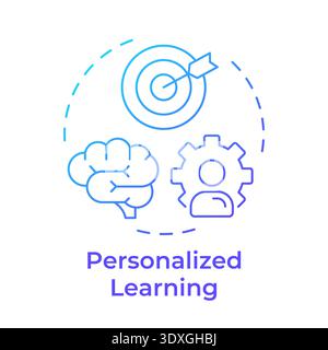 Personalized learning blue gradient concept icon Stock Vector