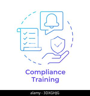 Compliance training blue gradient concept icon Stock Vector
