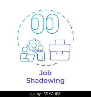 Job shadowing blue gradient concept icon Stock Vector