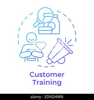 Customer training blue gradient concept icon Stock Vector
