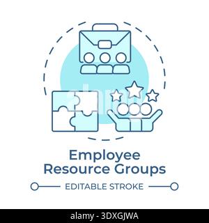 Employee resource groups soft blue concept icon Stock Vector
