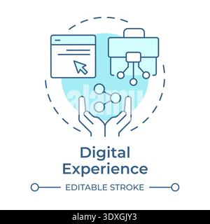 Digital experience soft blue concept icon Stock Vector