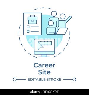 Career site soft blue concept icon Stock Vector