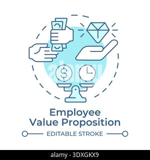 Employee value proposition soft blue concept icon Stock Vector