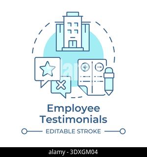 Employee testimonials soft blue concept icon Stock Vector